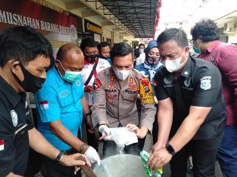 Polrestabes Medan Musnahkan 30 Kg Sabu Milik Warga Plaju Palembang